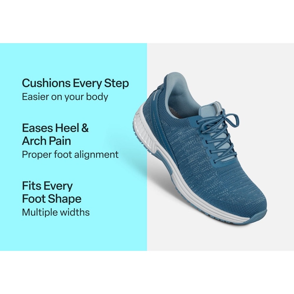 OrthoFeet Yari Hands-Free Mens Blue Sneakers 20014 X-Wide 4E Size 9.5 NEW - Picture 3 of 14